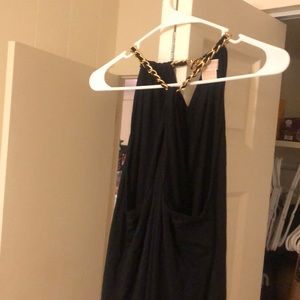 Michael kors XL black with gold chain halter top